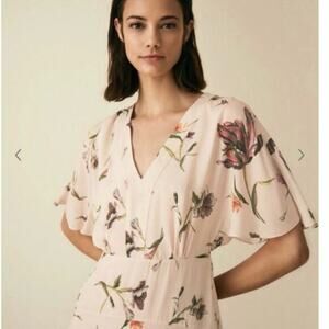 Reiss Dress Size 2 UK 6 Ruby Floral flutter‎ sleeve jazz feminine flirty